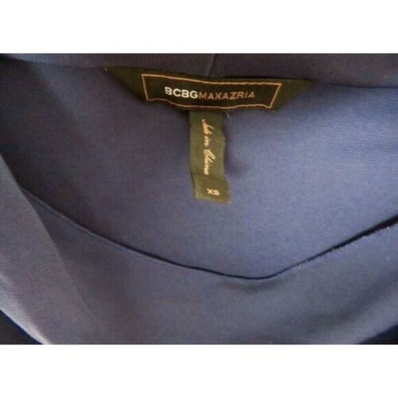 BCBG Maxazria Cowl Neck Drop Waist Stretch Dress BLUE Women Size XS - Picture 6 of 6